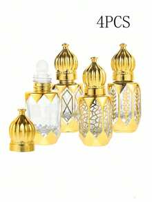 Chai nước hoa thủy tinh sang trọng di động 6ml, thích hợp để đựng tinh dầu, nước hoa, kem dưỡng mắt, son bóng, du lịch, lễ hội, tiệc tùng, sinh nhật, quà tặng ngày lễ tình nhân - Vàng - Xem 16