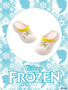 Disney 1 Pair Licensed Collaboration Kids' Breathable Sandals, Princess/Anna/Arendelle Princess Perforated Shoes, Suitable For Daily, Festival, Sports, Outdoor Wear, Comfortable, Non-Slip, Durable, Breathable - Yellow - View 2