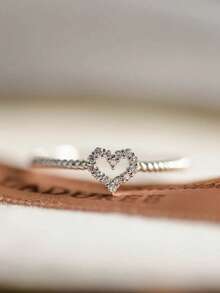 1 pieza Anillo de circonita cúbica de moda para mujer, regalo del Día de San Valentín, joyería para fiesta de aniversario de boda - 1# - Ver 3