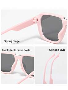 1 Set Children's Fashion Glasses, Classic Minimalist Style, Suitable For Boys And Girls For Party, Holiday, Travel, Decoration, Daily Accessories, Photography Props - Pink - View 10