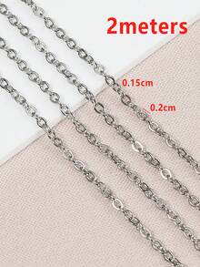 2m 1/1.5/2mm Gold Stainless Steel O-Ring Cross Chain, For DIY Bracelet & Jewelry Making - Chain - View 11
