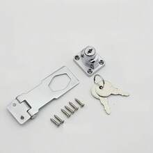 2.5英寸/3.0英寸 1件装不锈钢办公桌双门柜锁，复古抽屉锁板，家具锁，适用于橱柜、鞋柜、冰箱、文件柜，无需钻孔 - 銀色 - 查看 4