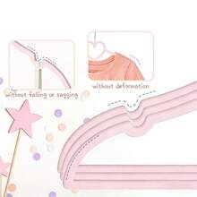 10pcs Baby Clothes Hangers, Space-Saving Bow & Heart Design Rotating Hooks, Suitable For Jackets, Dresses, Shirts, Coats And Baby Clothes, Includes Flocked Clips - Multicolor - View 7