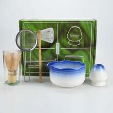 Set de 2 piezas/4 piezas/5 piezas Tazón de Matcha de la Dinastía Song, Herramientas de preparación de Matcha, Batidor de Matcha, Tazón de té japonés, Agitador, Cuchara de té - Multicolor - Ver 8