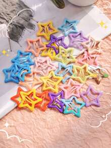 50 Colorful Star Hair Clips/Cute Baby Hairpins For Girls And Children - random multicolor - View 2