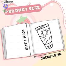 GDTME Libro para colorear lindo para cosméticos, Libro para colorear COZY FRIENDS para adultos y adolescentes, audaz y simple, alivio del estrés, vuelta a la escuela, Día de la Mujer, regalo de cumpleaños, papelería, suministros de oficina, tamaño 7.9x7.9 pulgadas - Maquillaje lindo - Ver 4