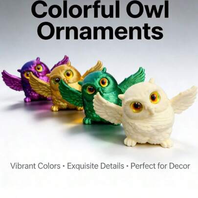 1pc 2026 Hot Selling 3D Printed New Articulated Owl Figurine, Realistic Multi-Color Owl Decor - Birthday Gift, Interesting Gift, Holiday Gift, Perfect Gift