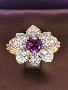 1 chiếc nhẫn đá Cubic Zirconia thời trang dành cho nữ, thích hợp làm quà tặng Ngày Valentine, đám cưới, kỷ niệm, tiệc tùng. - 1 # - Xem 2