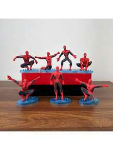 Marvel 7pcs/Set Spider Man Dolls, Avengers Superheroes, Car Decorations, Creative Doll Decorations, Desktop Car Decorations, Suitable For Birthday Gifts New Year's Gift, Valentine's Day Gift, Easter Gift.(Stochastic Style) ﻿ - Multicolor - View 2