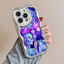 Estuche para teléfono Skeleton Gaming Vibes Compatible con estuches para teléfonos   17  16 Pro Max  15 Pro Max  13 y  12 Hecho de material de TPU que brinda protección contra golpes y caídas Un gran regalo para familiares, amigos, seres queridos, novios, novias y para Navidad - Plateado - Ver 3