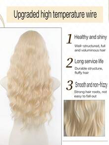 Synthetic Wig, Long Wavy Golden Hair With Bangs, Long Curly Hair Ponytail, Braided Hairstyle, Halloween And Christmas Gift - Multicolor - View 5