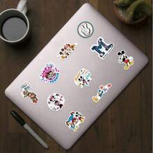 50张官方DSN系列卡通人物涂鸦贴纸，可用于装饰手机壳、记事本、电脑等，防水，混合人物涂鸦贴纸，个性化装饰吉他、行李箱、DIY，防水，官方授权贴纸，适用于笔记本电脑、手机壳、可移动收纳袋、工艺贴纸、切割材料、定制贴纸 - 米奇貼紙 - 查看 8