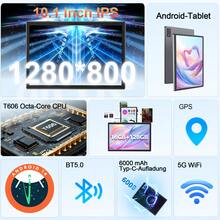 Relndoo Android Tablet, 2026 Android Pad, 10.1-Inch Tablet With Keyboard, 16GB RAM+128GB ROM, T606 8-Core CPU, 2.4G/5G Wi-Fi, 1280*800 HD Touchscreen, 5MP+8MP Dual Camera, Type-C Port, 6000mAh, Supports Up To 1TB SD Card Expansion, With Free Keyboard, Mouse, Pen, Protective Case And Protective Film, Android 14 Tablet, Pad (Without Adapter) - 黑色 - 查看 2