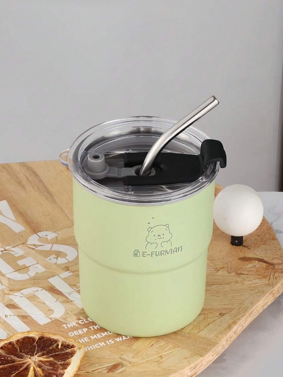 350毫升不锈钢双层咖啡杯，含杯子和吸管，真空隔热，双层真空设计可保温10小时，外层采用塑料材质，隔热防烫，内层采用304不锈钢材质。 - 抹茶綠 - 查看 1