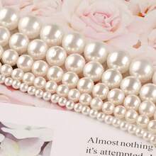 White Shell Pearl Round Loose Beads For Jewelry Making Choker Making Diy Bracelet Jewellery - White - View 5