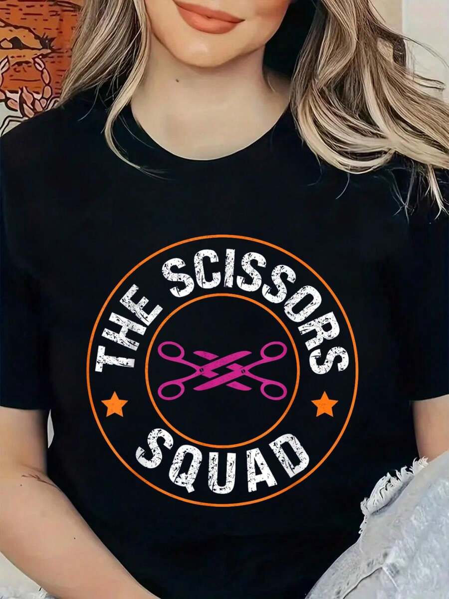 Camiseta Divertida del Mes del Orgullo, Lesbian Scissoring The Scissors, Camisetas Gráficas para Mujer - Negro - Ver 1