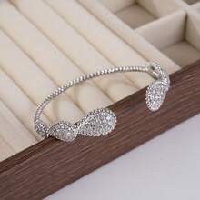 全新时尚欧美畅销经典双水滴水钻开口手镯，奢华精致百搭优雅女士礼物，浪漫珠宝批发 - 水滴手鐲 - 查看 15
