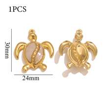 1pc 304 Stainless Steel 18K Gold-Plated Manta Ray, Turtle, Starfish Ocean Element Pendant DIY Charm Jewelry Necklace Bracelet Making Accessories - Hanging Ornament - View 8