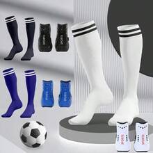 1 套足球袜，带护膝和护胫，适合训练和比赛 - 彩色 - 查看 1