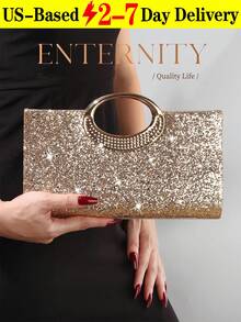 Fashion Sparkling Crystal Rhinestone Clutch Purse, Luxury Shiny Rhinestone Evening Handbag For Prom, Party, Ball, Birthday Celebration, Bridal Clutch, Perfectly Matching With Bridal Party, Prom Bag For Party.Elegant Sparkling Evening Purse For Women, Crystal-Detailed Hand-Held Clutch With Radiant Shine, Versatile Formal Bag For Weddings, Proms And Black-Tie Events.Sparkling Evening Purse, Crystal Clutch Bag, Formal Handbag, Wedding Purse, Prom Clutch, Black-Tie Event Bag, Radiant Clutch, Elegant Night Bag, Versatile Clutch, Celebration Accessory, Women's Formal Bag, Party Purse, Shimmer Bag, Gala Clutch, Special Occasion Bag.Christmas,Christmas Gifts,Gifts For Women,Crossbody Bags For Women,Purses,Purses And Bags Women,Makeup Bag,Bags For Women,Shoulder Bag,Carteras Para Mujer,Christmas Bags,Carteras Para Mujer,Mom Gifts,Makeup Bag,Personalized Gifts,Teacher Gifts,Teacher Christmas Gifts,Totes Bags For Women,Purses And Bags Women,Purses And Bags.Auspicious New Year Gifts - 金色 - 查看 8