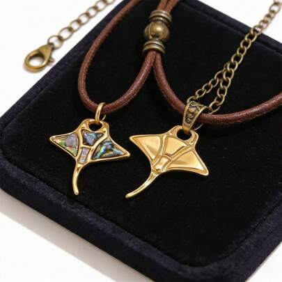 1pc 304 Stainless Steel 18K Gold-Plated Manta Ray, Turtle, Starfish Ocean Element Pendant DIY Charm Jewelry Necklace Bracelet Making Accessories