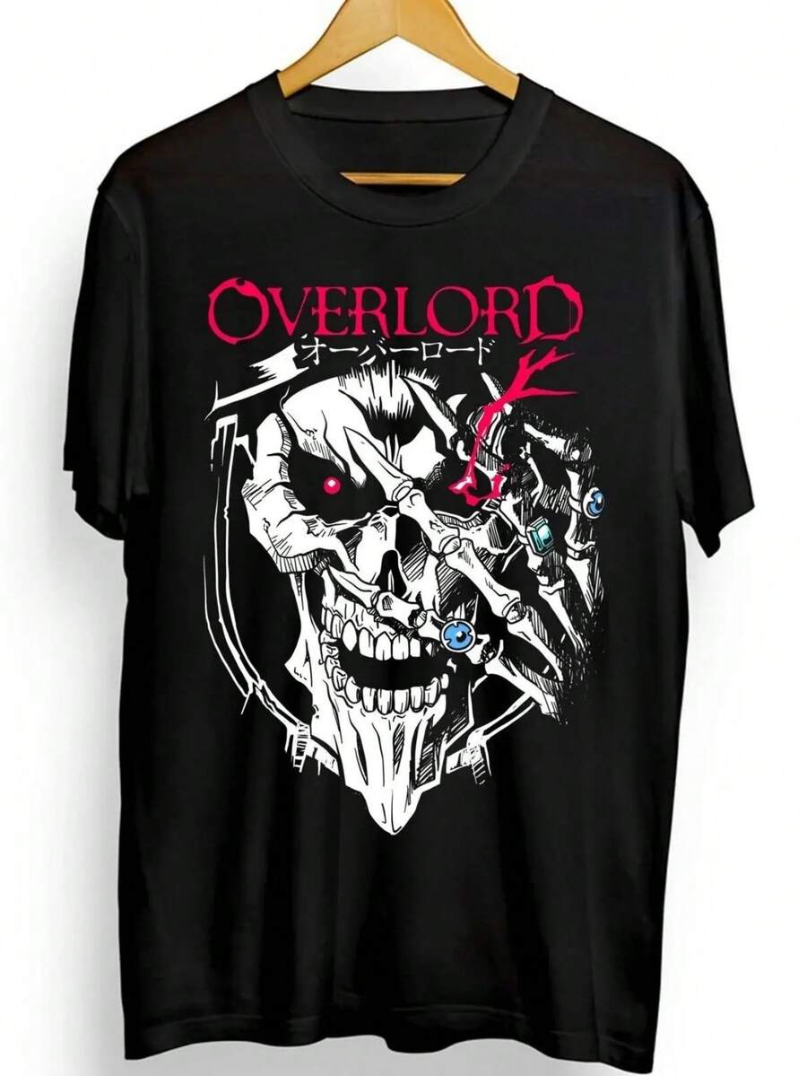 Overlord New T-Shirt,Anime, Overlord Manga, Ainz Ooal Gown Graphic Tee. - 黑色19 - 查看 1