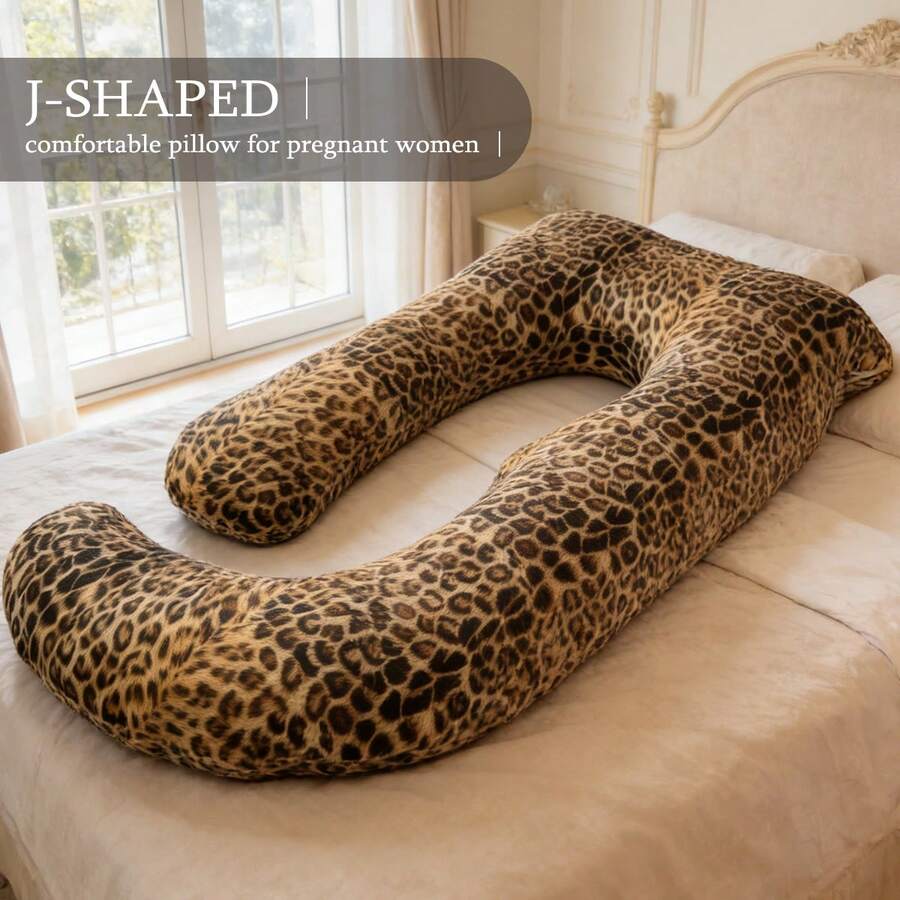 Sleeping Pillow For Pregnant Women,, With Removable And Washable Pillowcase To Support Back, Buttocks, Legs, And Abdomen, Suitable For Pregnant Women - Leopard Print - View 1