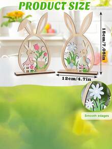 Bình hoa gỗ trang trí lễ Phục Sinh - Thỏ, Trứng và Chủ đề Hoa mùa xuân, Thích hợp trang trí nhà cửa trong nhà và trưng bày trên bàn ăn trong dịp lễ, Trang trí nhà theo phong cách nông trại (Cần tự lắp ráp), Trang trí lễ Phục Sinh, Đồ trang trí treo lễ Phục Sinh, Thỏ Phục Sinh, Trứng Phục Sinh, Trang trí mùa xuân - 1PC - Xem 2