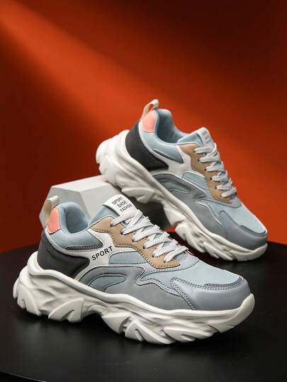 男士时尚多色皮革网布系带厚底运动鞋，四季皆宜，适合日常通勤、户外活动，柔软舒适的休闲运动鞋