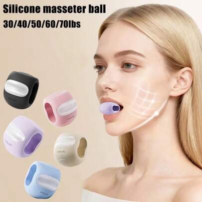 Silicone Masseter Ball, The Ultimate Tool For Shaping The Jawline. This Device Combines Exercises For The Jaw, Masseter Muscles, And Neck To Enhance Chewing Power And Firm Up The V-Shaped Face.
