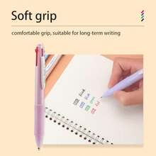 Multi-Color Gel Pens 4-In-1 Colored Pens 0.7 Medium Fine Point Ballpoint Gift Pens For Planner Journaling Assorted Ink 6-Count - 混合灰,白,鼠尾草綠,粉紅,藍 - 查看 3