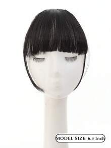 Synthetic Fiber Air Bangs Women's Wig With Sideburns Natural Hair Replacement Hairline Invisible Straight Bangs Wig Patch - Multicolor - View 4