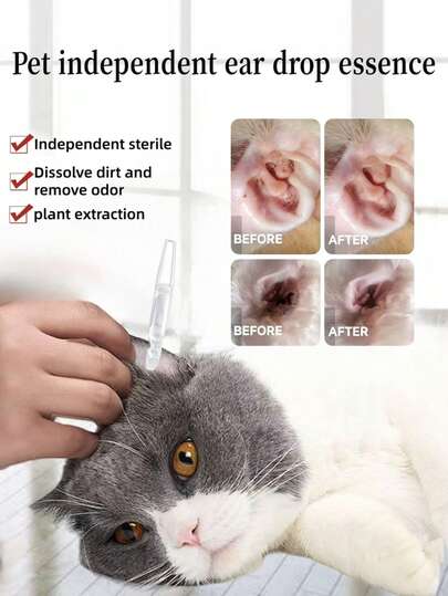 Low Price, Special Price, Independent Packaging, Pet Hyaluronic Acid Ear Drops, Essence Drops, Disposable Ear Canal Cleaning And Care Can Remove Dirt, Odor And Excess Impurities, Which Is Very Suitable For Travel, Outdoor Activities And Daily Care