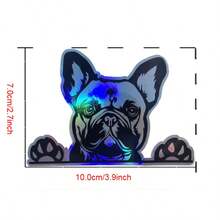 (1 cái) Hình dán hologram hình chó Bulldog Pháp WickedGoodz - Hình dán dấu chân chó dán lên laptop, cốc, cửa sổ, xe hơi, xe tải, tường - Một cỡ - Xem 2