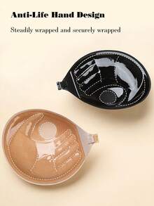 Sutiã adesivo invisível reutilizável (1 unidade), confortável, em silicone adesivo com formato de palma, ideal para vestidos de noiva e ocasiões formais. - Multicolorido - Ver 7