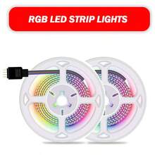RGB LED灯带，配备44键遥控器，可同步变色，亮度极佳 - USB供电，1米至40米可选长度，适用于卧室、厨房、电视、节日（圣诞节、万圣节、生日）、家居照明，营造炫目的灯光效果。 - RGB - 查看 11