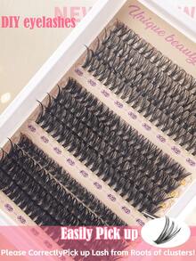 240簇D-DD卷度，高级睫毛嫁接套装 - 30D+40D+50D - 家用DIY，俄式浓密，簇状，蓬松，混合款式 - 10-16毫米 - 适合初学者，可重复使用，日常佩戴，节日特效，节日礼物，睫毛簇，睫毛簇，单根睫毛，假睫毛 - D - 查看 2