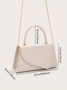 Bolso de mano de color sólido con textura de lichi, elegante bolso de mano de negocios adecuado para chicas de fiesta, estudiantes universitarias y novias.Combina con Vestidos de Fiesta, Ves - Albaricoque - Ver 9