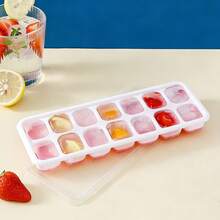 14/24孔硅胶冰格模具 - 粉色冰格，适用于冷饮、冰球、冰淇淋、巧克力、饮料、果汁，适合家庭厨房、生日派对等各种场合，是完美的礼物之选。 - 彩色 - 查看 8