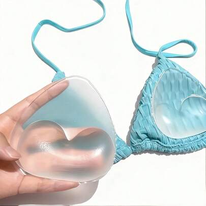 1 Pair Of Women's Silicone Breast Pads, Invisible And Adhesive, Reusable, High-Quality Sweat-Proof Design, Enhances The Curves Of Small Breasts, Suitable For Swimwear And Bikinis
