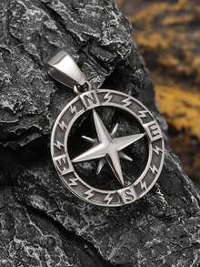 1件新款时尚精致朋克风指南针吊坠男女时尚魅力摇滚嘻哈派对项链饰品幸运符礼物 - 時尚 - 查看 2