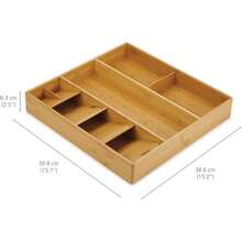Joseph Joseph DrawerStore Expanding Silverware, Flatware, Utensil &Amp; Gadgets Organizer, Expandable In Drawer Space Saving Tray, Bamboo - MàuA - Xem 7