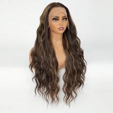 13*4 Deep Wave Lace Front Wig, Natural African Curly Wig, Suitable For Daily Wear And Parties - Brown - View 6