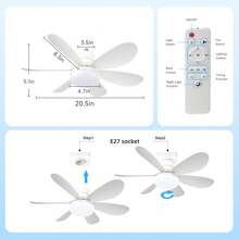 2026 NEW Ceiling Fan Light, LED Bulb E27 Fan Blade 3-Speed Remote Control Adjustable Lighting For Living Room, Bedroom, Exhibition Hall, Reading Room, Dining Room, Bar, Kitchen - E27 Lamp Holder Fan Lamp - View 10