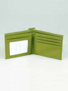 Billetera plegable de piel sintética 3D de alta calidad, portacartas de moda personalizado - Verde Oliva - Ver 8