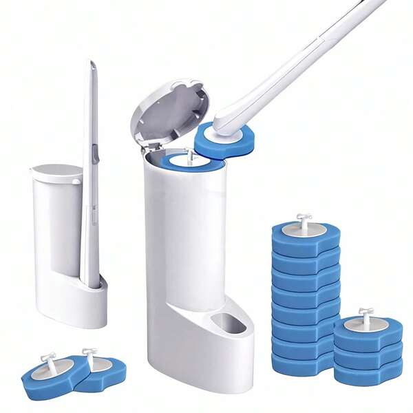 Toilet Bowl Cleaner Brush And Holder Set With 16 Disposable Toilet Wand Refills For Bathroom Cleaning, Bathtub, Sink