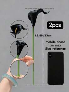 50pcs/30pcs/20pcs/10pcs/22pcs/18pcs/5pcs/1pc Black Artificial Flowers, Silk Calla Lily, Suitable For Wedding Decoration, Bridal Bouquet, Corsage, Party Decor, Gift Wrapping, Restaurant Centerpiece - Multicolor - View 19