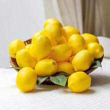 48 piezas de limones artificiales con hojas, decoración de limones amarillos realistas de 2 tamaños, fruta realista, adecuada para decorar tazones/platos, centro de mesa, decoración de cocina de verano, decoración de frutas, aplicable para el hogar, la cocina, la mesa del comedor, el gabinete, la fiesta de vacaciones, accesorios de fotografía (2/12/24/48 piezas), plantas artificiales - Multicolor - Ver 8