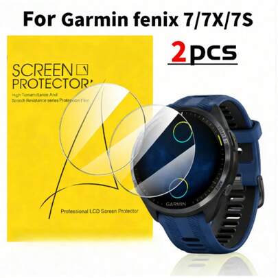 2pcs Screen Protector For Fenix 7/7X/7S - Smartwatch Screen Protector Made Of Tempered Glass, Suitable For Sports And Daily Use, Anti-Fingerprint, Smooth Touch, Long-Lasting Protection, 0.33mm Ultra-Thin, 9H Hardness, Scratch-Resistant, 5D Rounded Corners