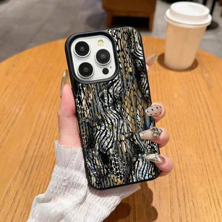 1pc Vintage Zebra & Leopard Print TPU Phone Case Compatible With IPhone// Smartphones - 白色 - 查看 9